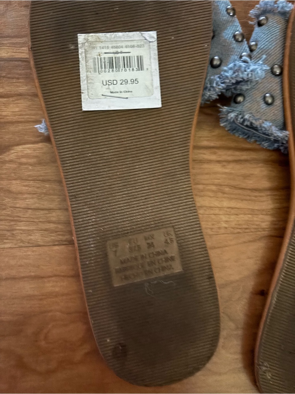 American Eagle Denim Blue Studded Slide Sandals - Women - Picture 5 of 5